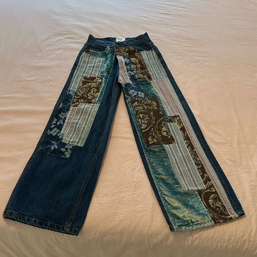 Urban Outfitters high waisted patchwork jeans